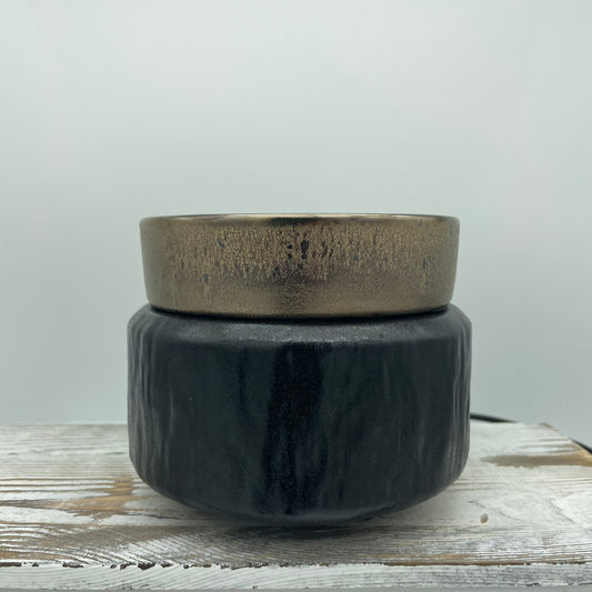 Primitive Black Candle Warmer and Dish