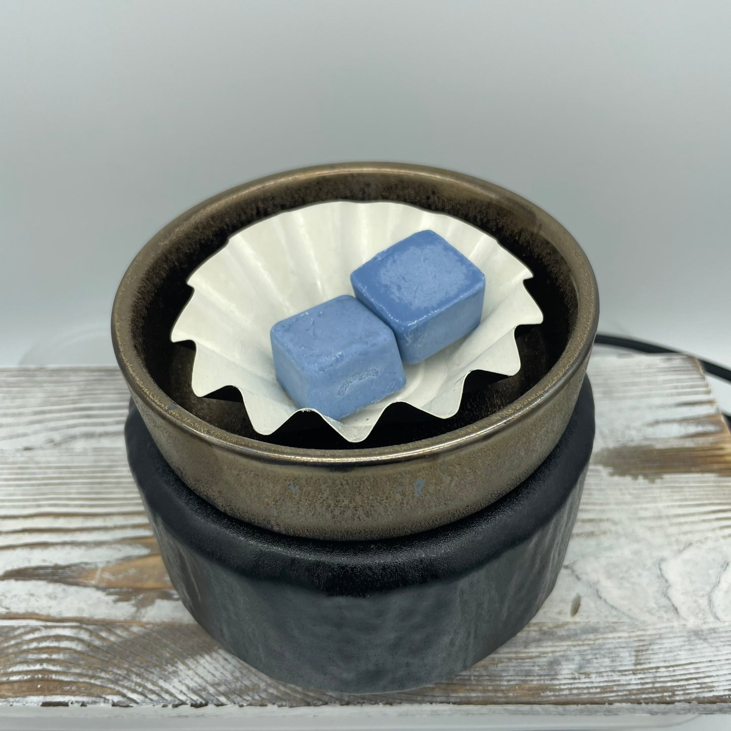 Primitive Black Candle Warmer and Dish